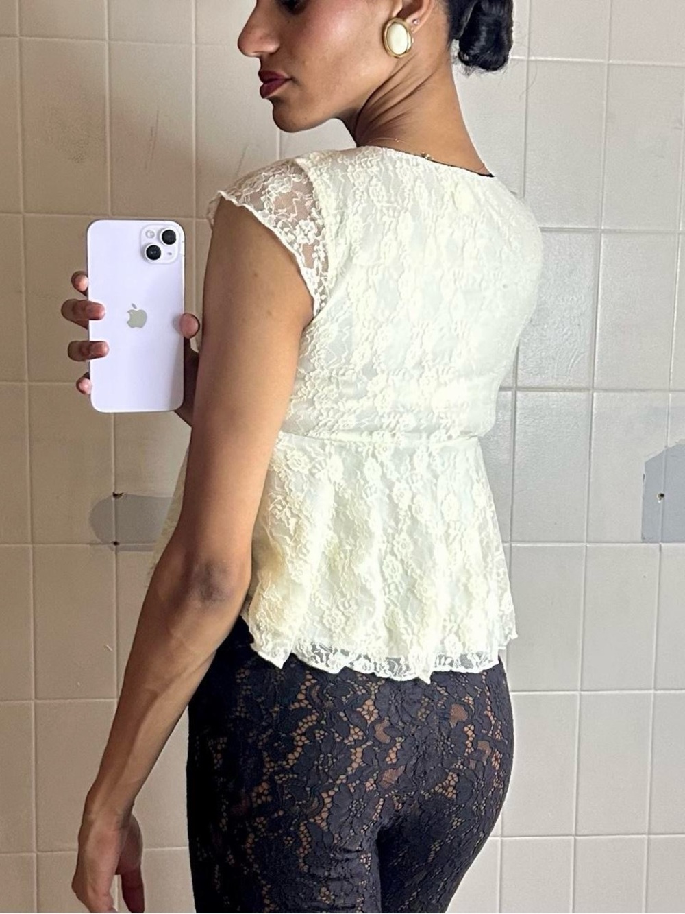 Lace Peplum Top - Picture 6 of 6